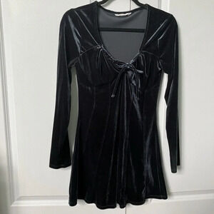 Bluenotes Blue Velour Velvet Mini Dress Goth Witchy  Boho Whimsigoth Medium